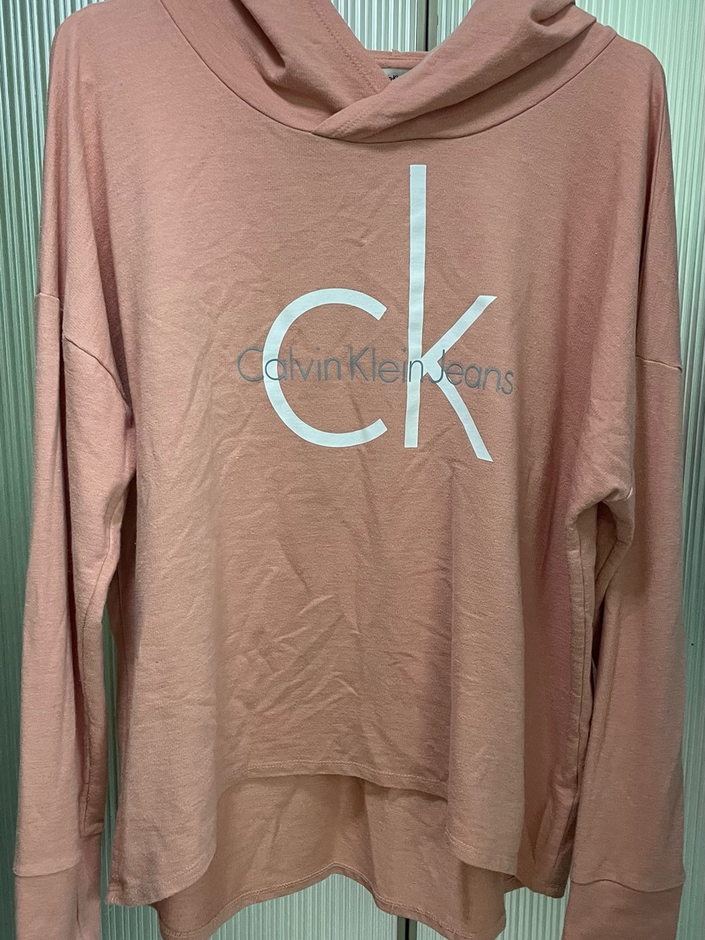 Calvin Klein Jeans Vintage Logo Hoodie Lightweight Pullover   Women’s XL
